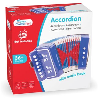 Accordeon met muziekboekje - blauw